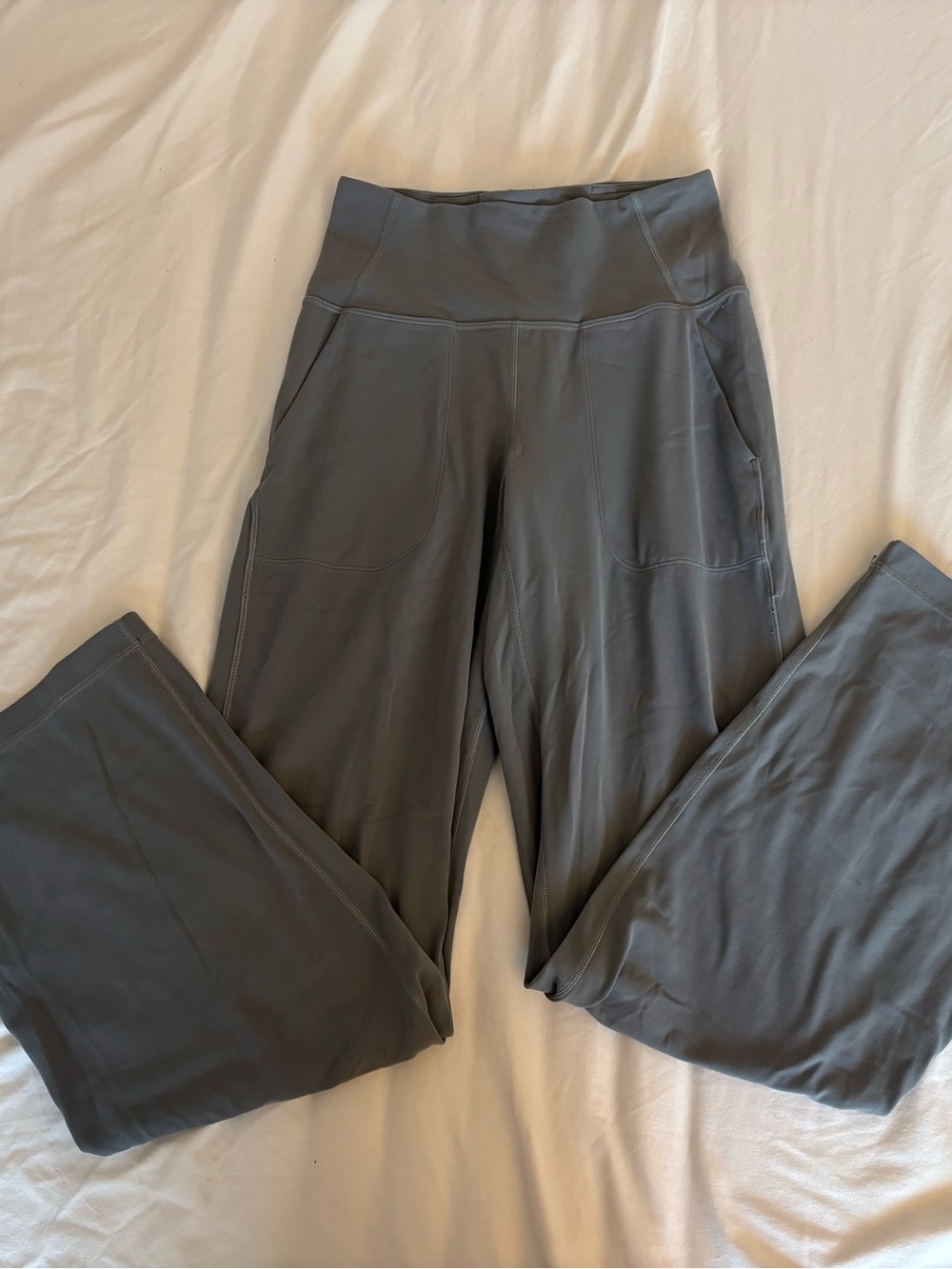 lululemon Wide Leg Pants in Khaki Gray